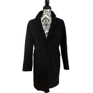 Oot’Ame Women’s Wool Pea Coat SZ M Black Classic Capsule Wardrobe Made in Italy